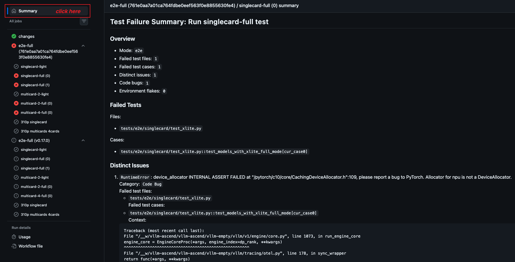 GitHub Actions CI 日志摘要